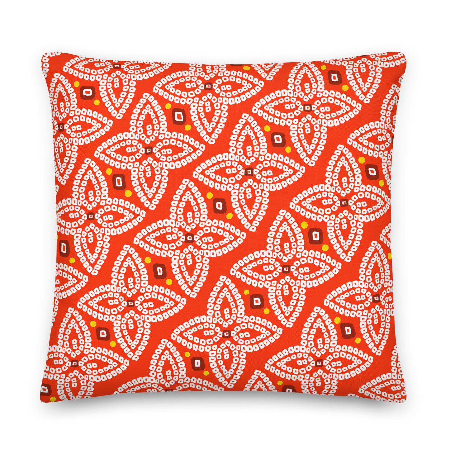 Bandhani Double-Sided Blue and Red Pillow