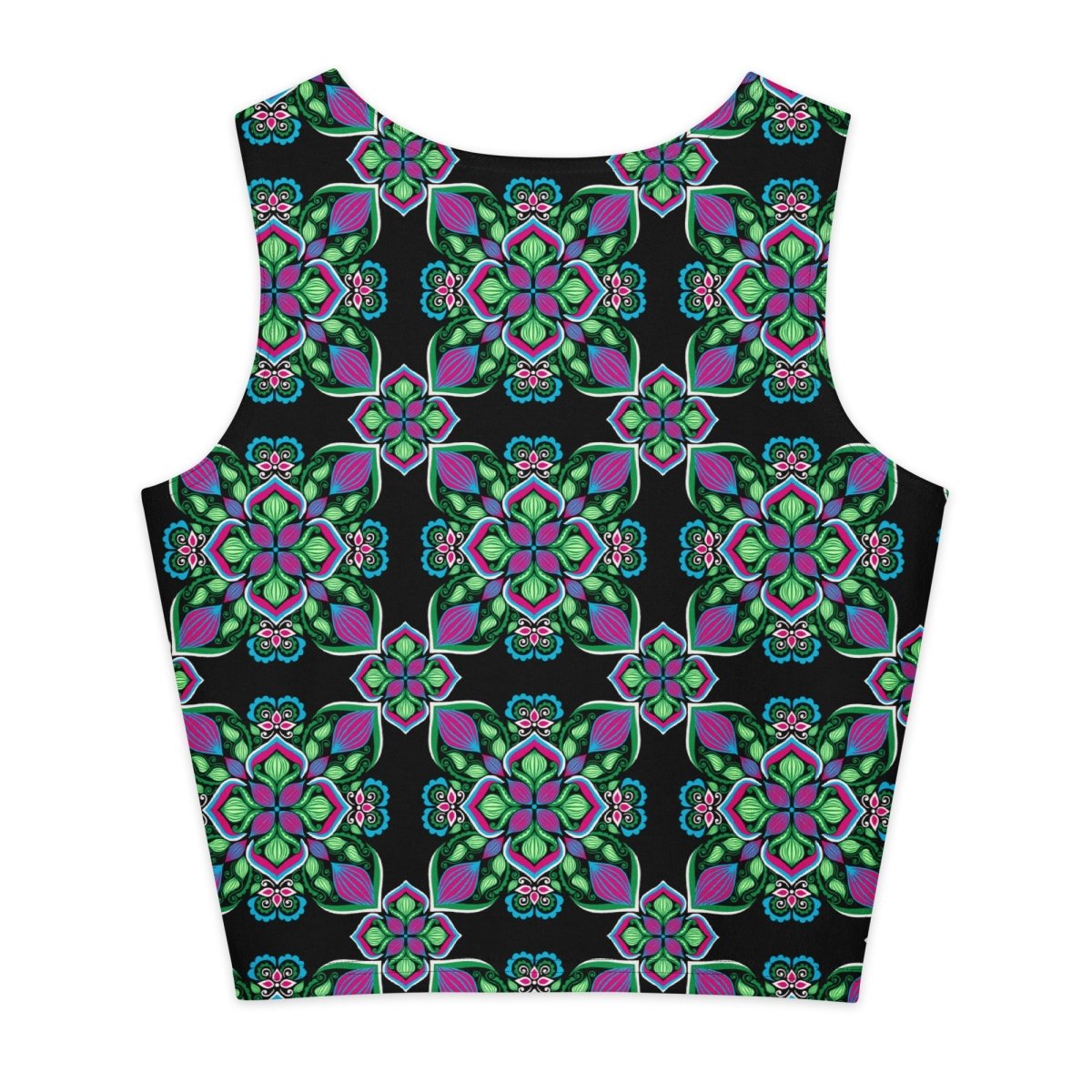 Midnight Bloom Cotton Crop Top - Ambam Art