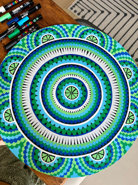 Hand Painted Wooden Mandala