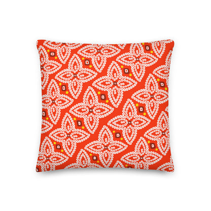 Bandhani Double-Sided Blue and Red Pillow