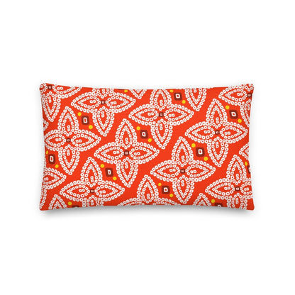 Bandhani Double - Sided Blue and Red Pillow - Ambam Art