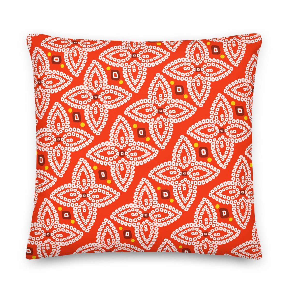 Bandhani Double - Sided Blue and Red Pillow - Ambam Art