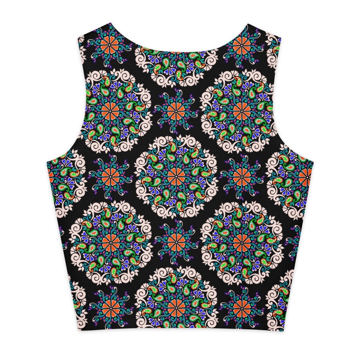 Dark Flora Cotton Crop Top - Ambam Art