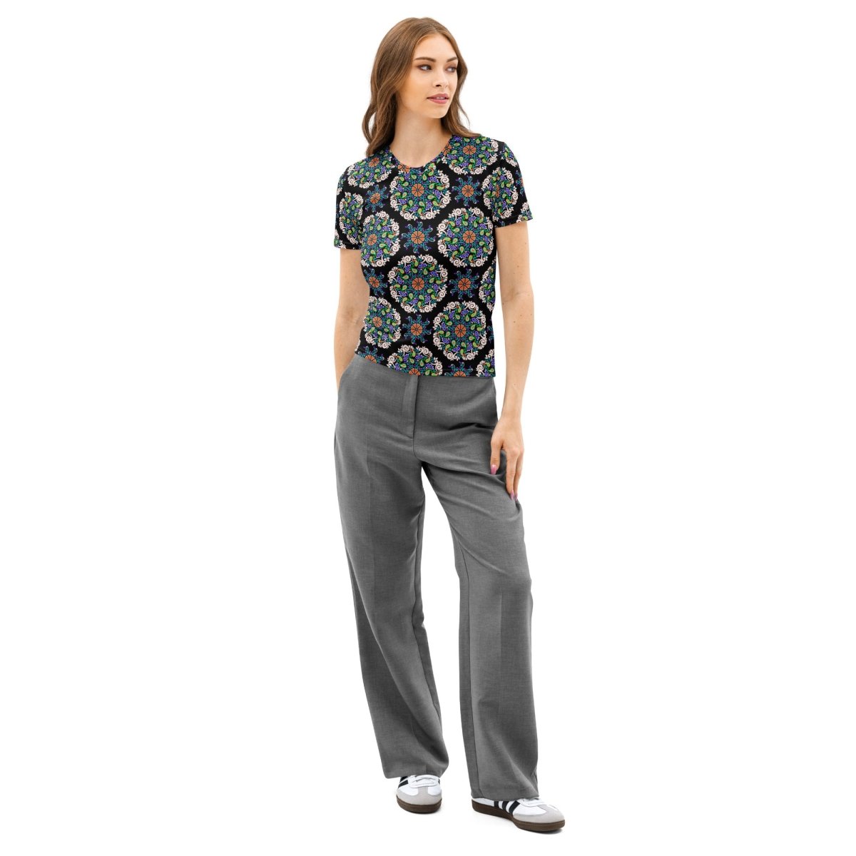 Dark Flora Women’s Cotton T-Shirt - Ambam Art