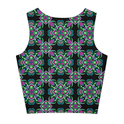 Midnight Bloom Cotton Crop Top - Ambam Art