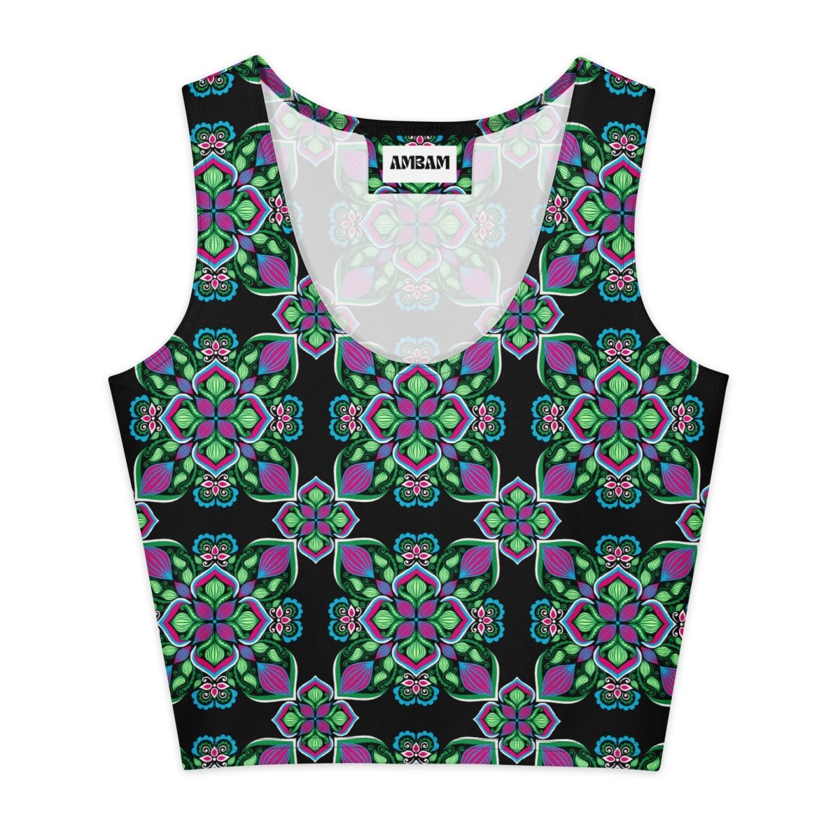 Midnight Bloom Cotton Crop Top - Ambam Art