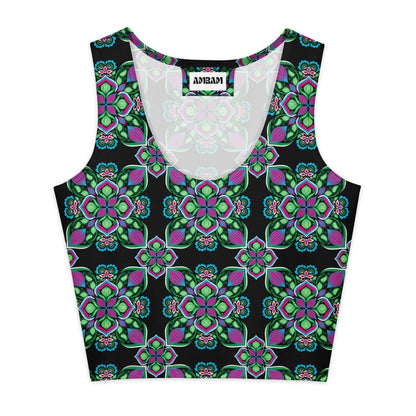 Midnight Bloom Cotton Crop Top - Ambam Art