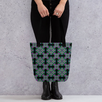 Midnight Bloom Tote Bag - Ambam Art
