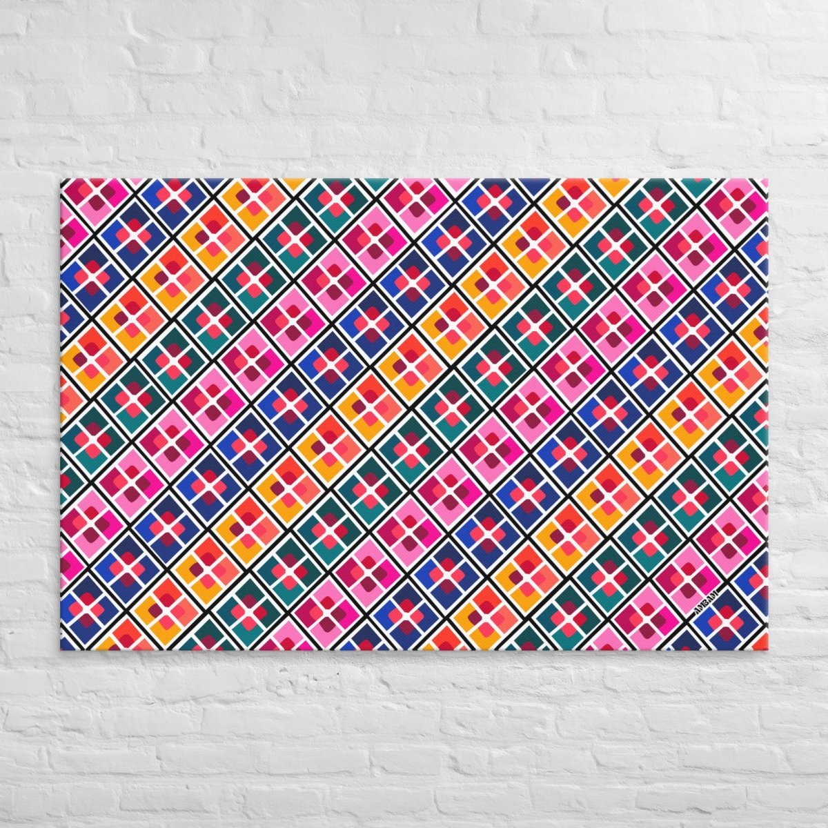 Phulkari Pattern Canvas 40" x 60" - Ambam Art