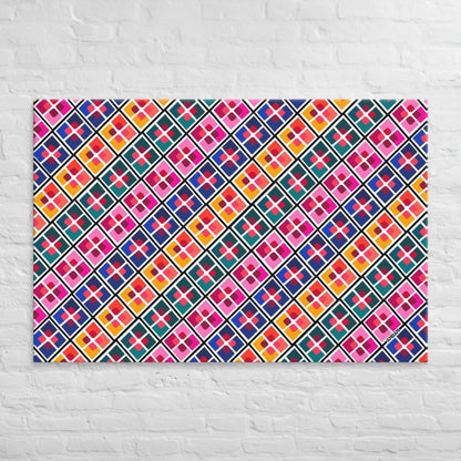 Phulkari Pattern Canvas 40" x 60" - Ambam Art