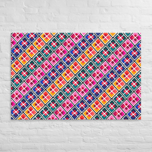 Phulkari Pattern Canvas 40" x 60" - Ambam Art