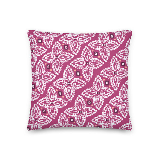 Bandhani Double-Sided Green and Purple Pillow