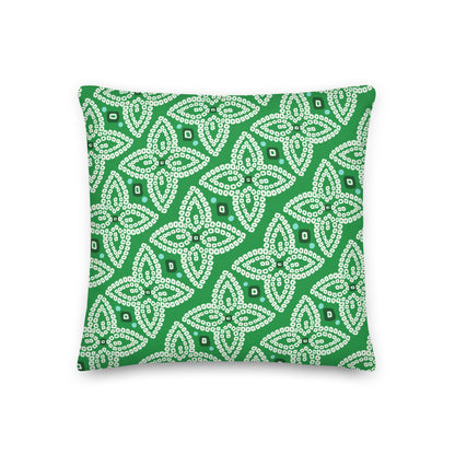 Bandhani Double-Sided Green and Purple Pillow