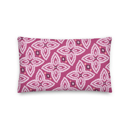 Bandhani Double-Sided Green and Purple Pillow