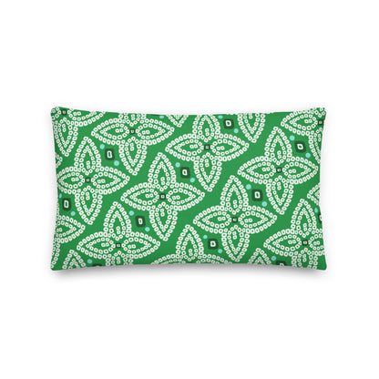 Bandhani Double-Sided Green and Purple Pillow