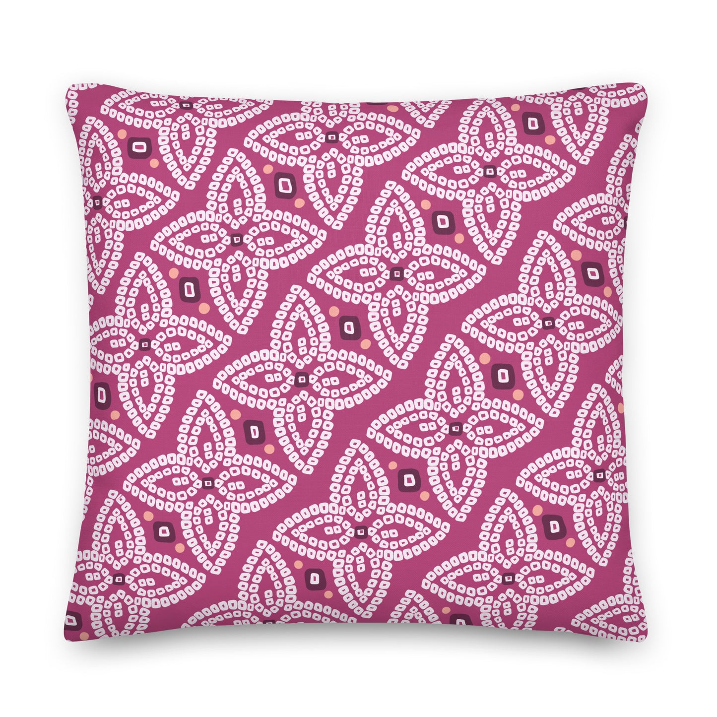 Bandhani Double-Sided Green and Purple Pillow