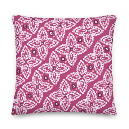 Bandhani Double-Sided Green and Purple Pillow