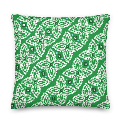 Bandhani Double-Sided Green and Purple Pillow