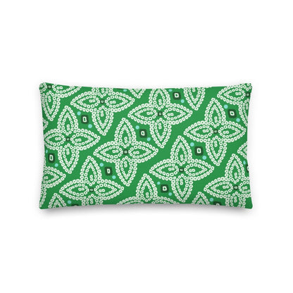 Bandhani Double - Sided Green and Purple Pillow - Ambam Art