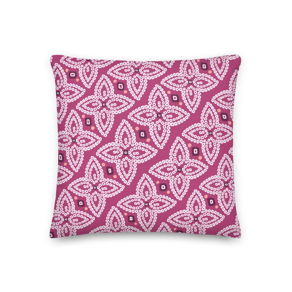 Bandhani Double - Sided Green and Purple Pillow - Ambam Art