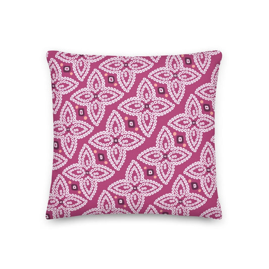 Bandhani Double - Sided Green and Purple Pillow - Ambam Art