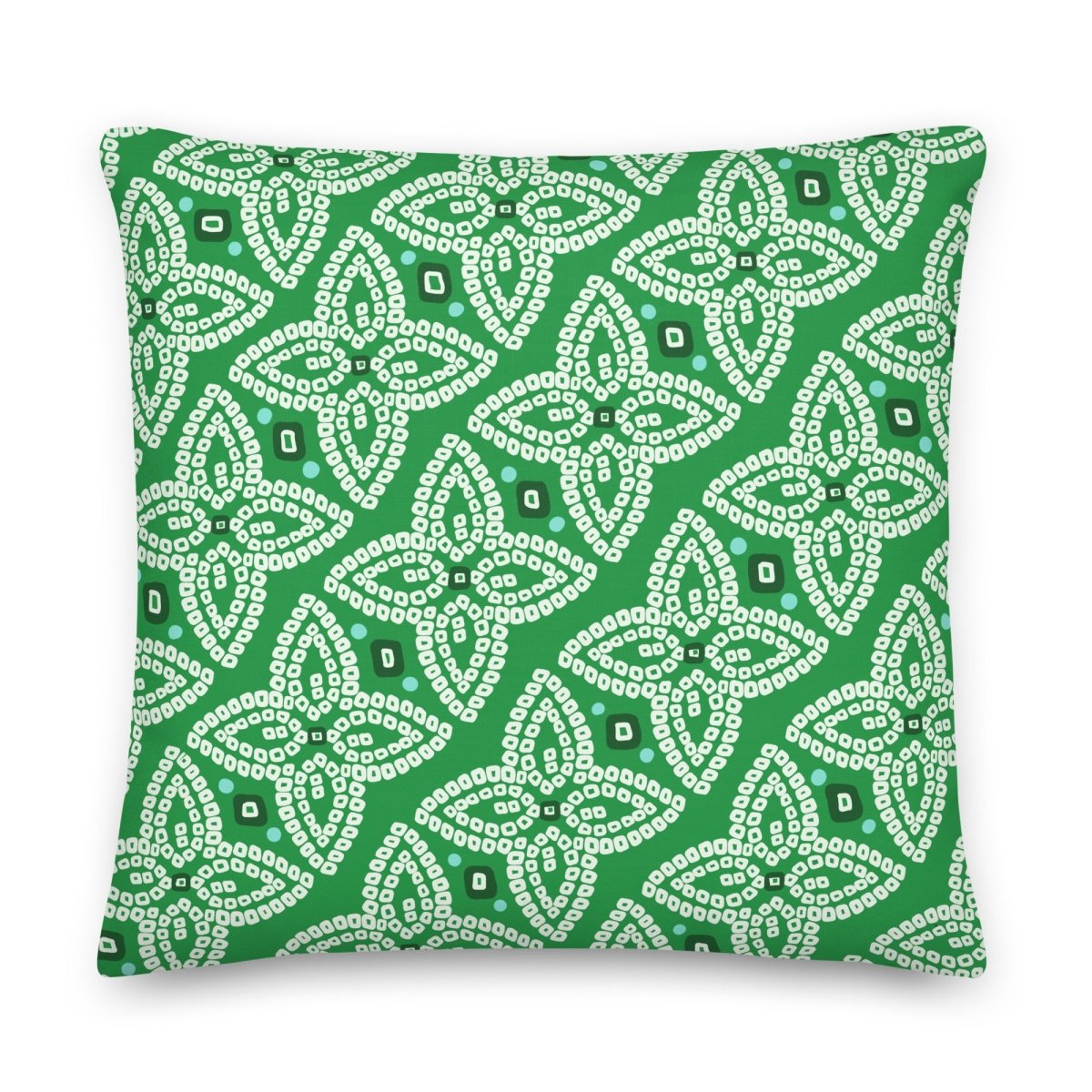 Bandhani Double - Sided Green and Purple Pillow - Ambam Art