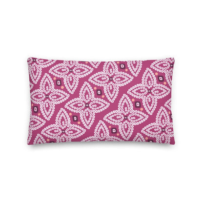 Bandhani Double - Sided Green and Purple Pillow - Ambam Art