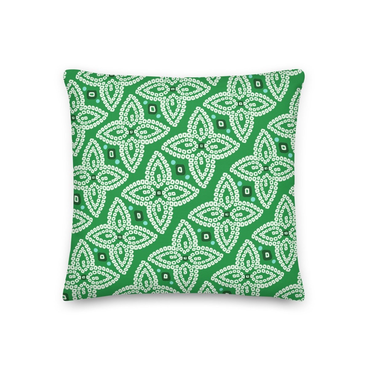 Bandhani Double - Sided Green and Purple Pillow - Ambam Art
