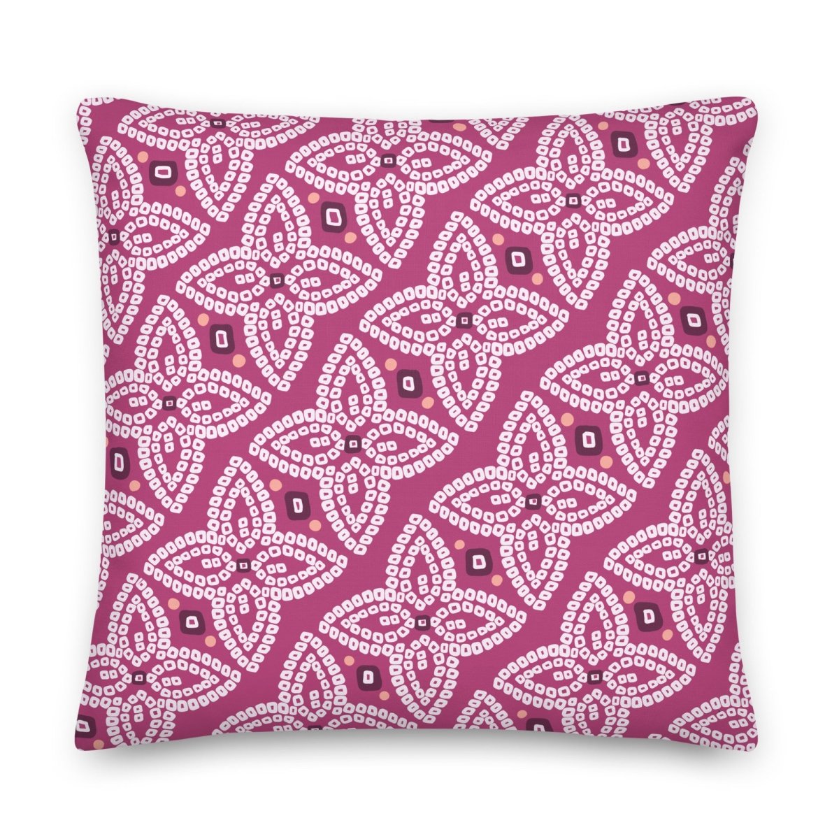 Bandhani Double - Sided Green and Purple Pillow - Ambam Art