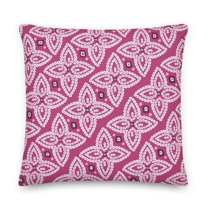Bandhani Double - Sided Green and Purple Pillow - Ambam Art